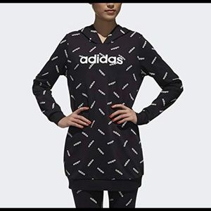 ⚫️ADIDAS BLACK FRENCH TERRY HOODED SWEATSHIRT NWT⚫️